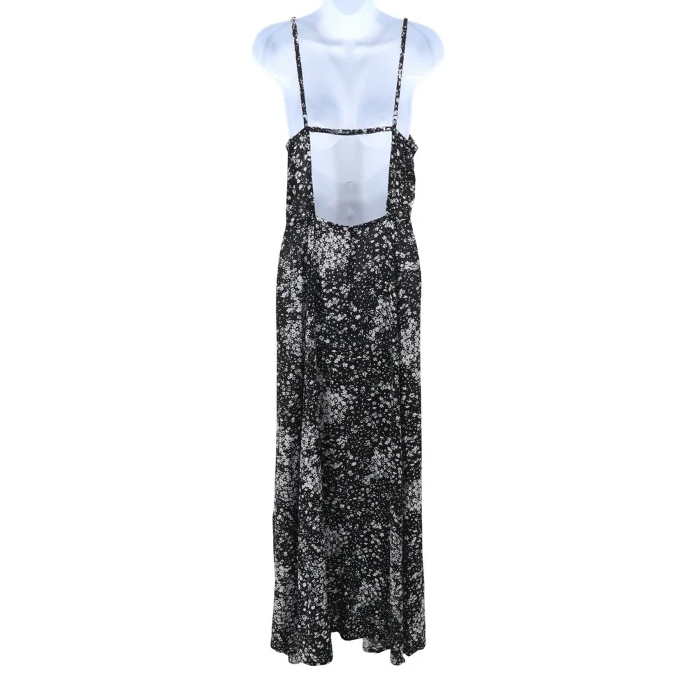 PAMPELONE Floral Cutout Open Back Rayon Maxi Dress Black White XL Feminine - Picture 3 of 7